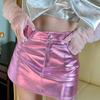 Coated Slim High Waist Short Skirt Women Summer Fashion Casual Sexy Skirts Female Solid Streetwear Girls Mini Skirt 30604
