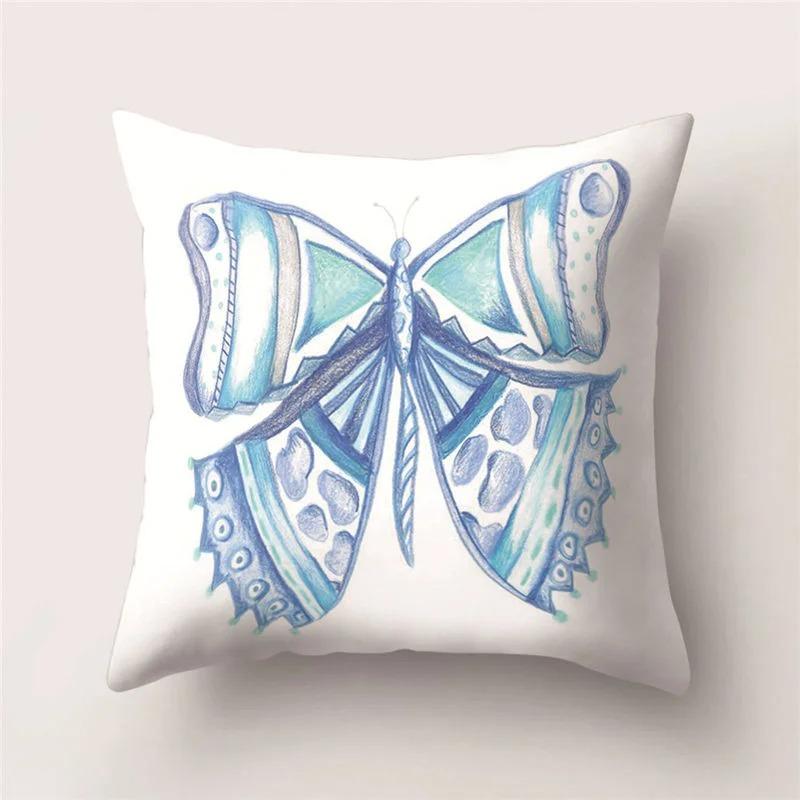 Colorful Butterfly Print Pillowcase Car Ornaments Office Living Room Home Pillowcase
