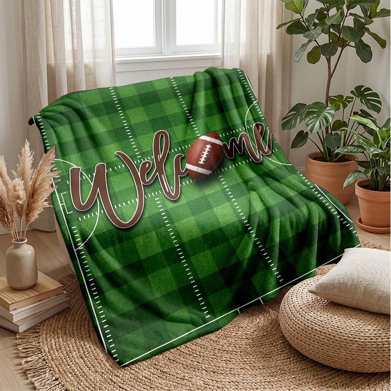 Vibrant Football Artwork Theme blanket Lightweight Warm Flannel Blanket Decorative Throw Blanket for Home Decoration