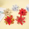 1pcs Christmas Gold Powder Simulation Flower Christmas Wreath Christmas Tree Decoration Accessories