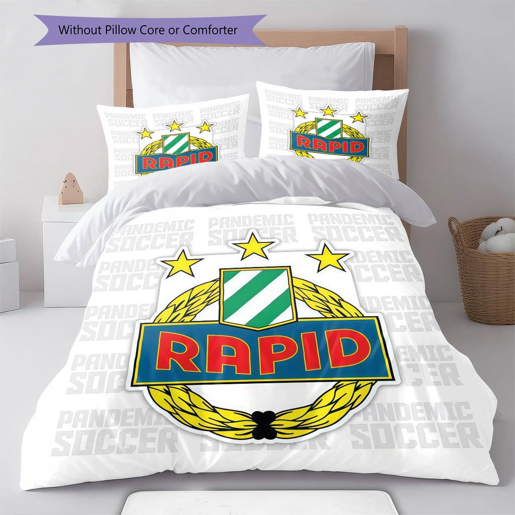 Rapid Vienna Pattern Bedding Home Decoration Birthday Gift ( 1 duvet cover + 2 pillowcase, without core),fan merchandise.