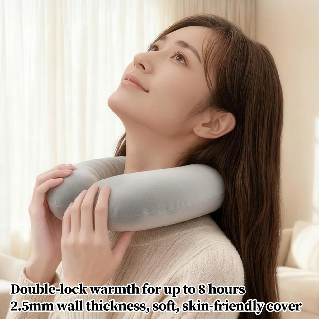 U Shape Hot Water Bottle Leak Proof Safe Pillow Hot Water Bottle for Neck for Women Family Home Office Study Travel Commute