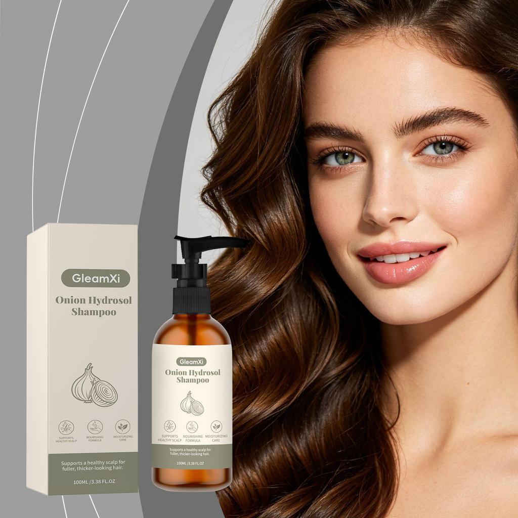 Gleamxi Шампунь с луком для увлажнения и блеска, для гладких, пышных волос