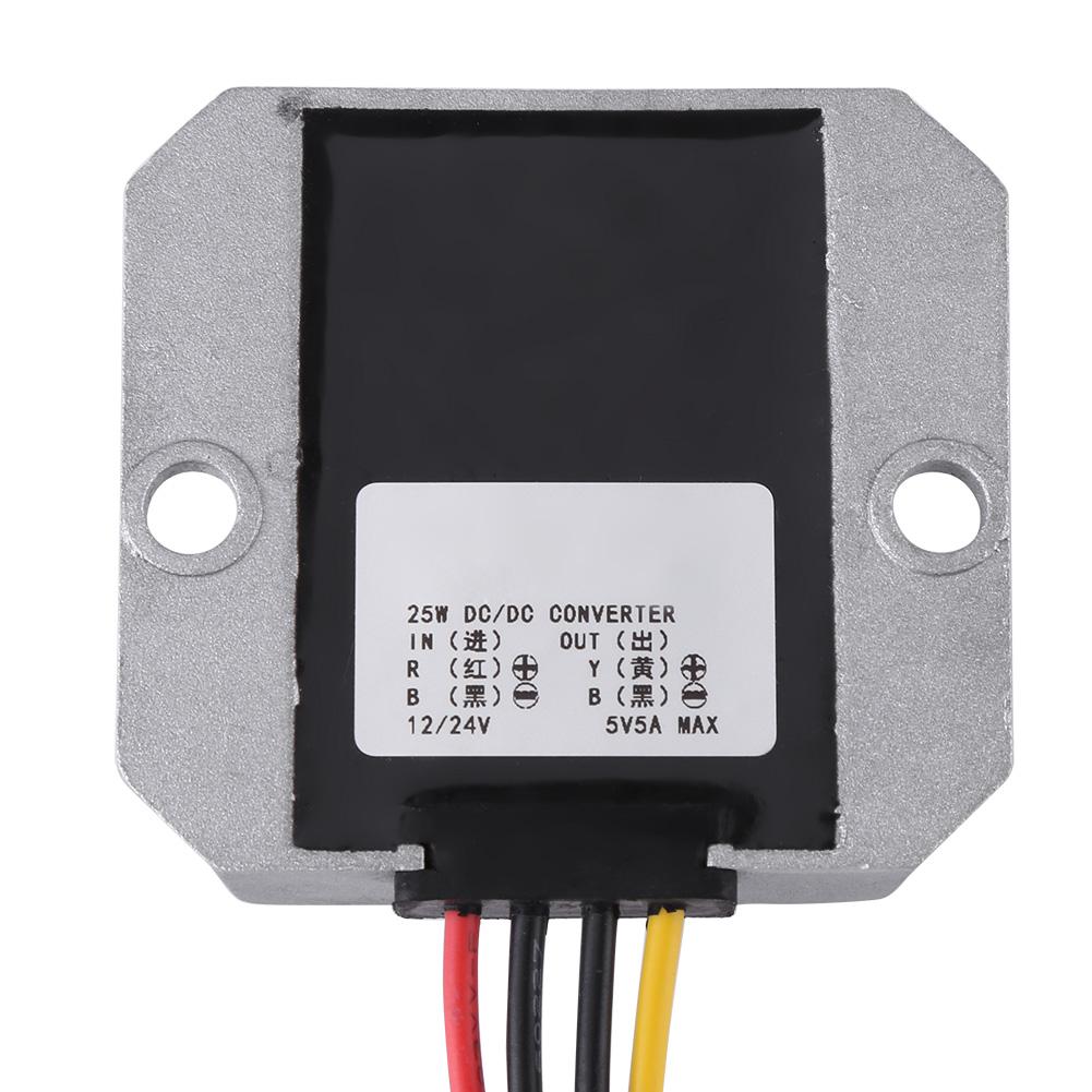 DC DC 12V 24V До 5V 5A 25W Модуль понижения напряжения Понижающий преобразователь питания для автомобиля