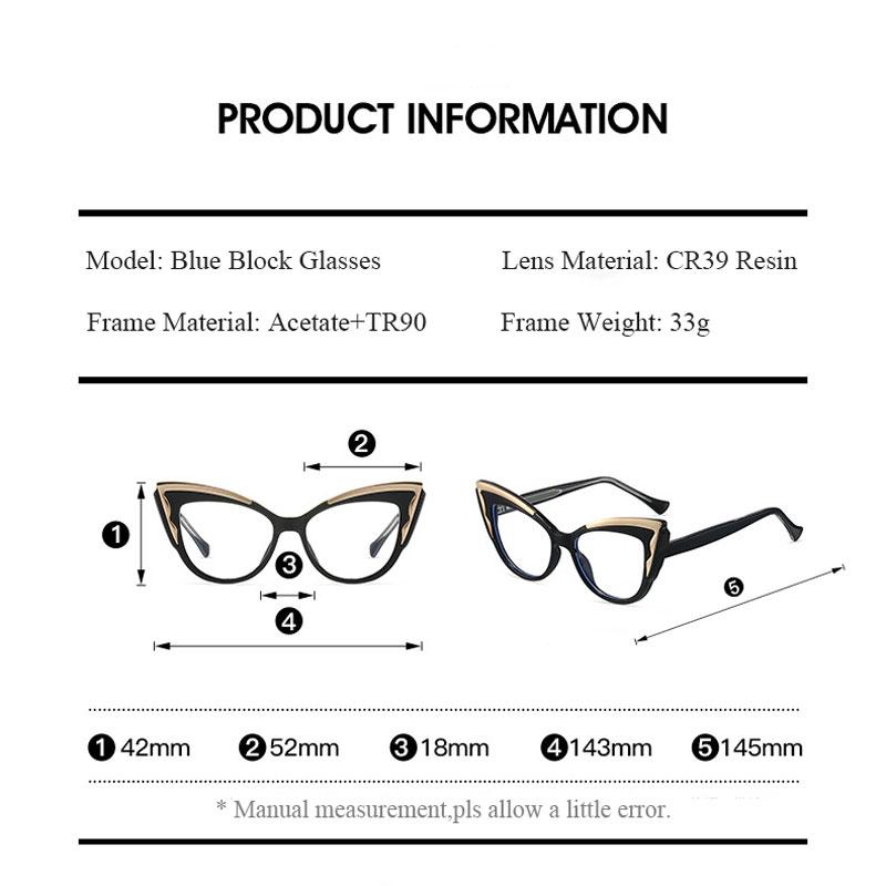 Очки «кошачий глаз» с защитой от синего света для женщин +3,25 +5,75