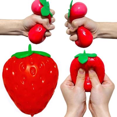 Милая милая форма клубника сжимаемая игрушка успокаивающая текстура медленно поднимающаяся фиджет мячик-антистресс мячик для снятия стресса улучшение концентрации