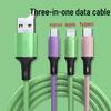 3-в-1 Быстрозаряжаемый силиконовый кабель: 3А для Android, Type-C и устройств Apple