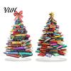 Unique Bookish Holiday Ornaments Stacked Book Christmas Tree Ornament, 2D Flat Stacking Hanging Decoration, Knowledge Symbol Decor Reading Theme