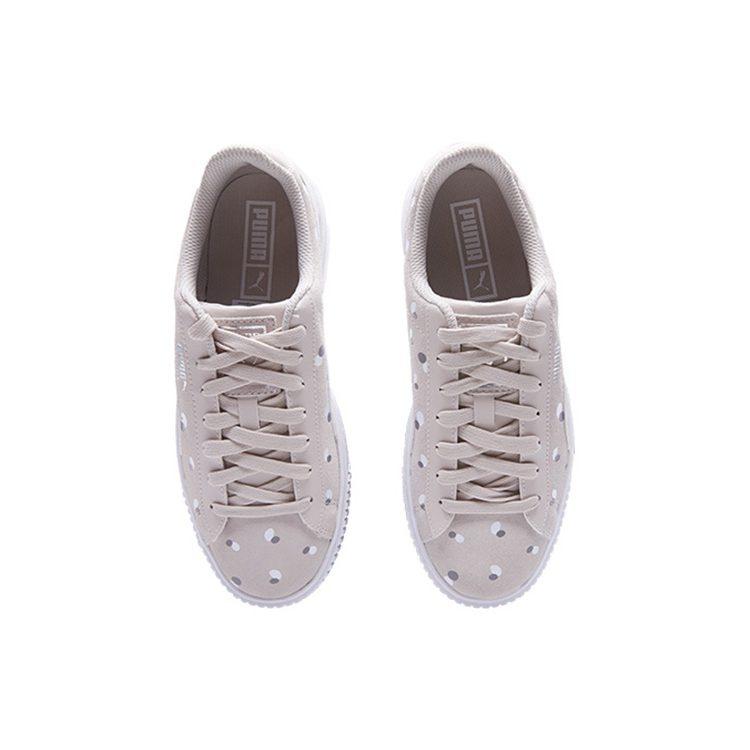 Puma Кроссовки на платформе из замши в горошек для девочек 'Silver' Женские 368991-02