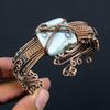 Larimar Pure Copper Wire Wrapped Handmade Jewelry Bangle Bracelet Adjustable For Wedding Gift
