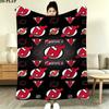 New Jersey Devils Print Flannel Blanket High Quality Warm Comfortable Cover for All Seasons Perfect for Gifts Home Decor