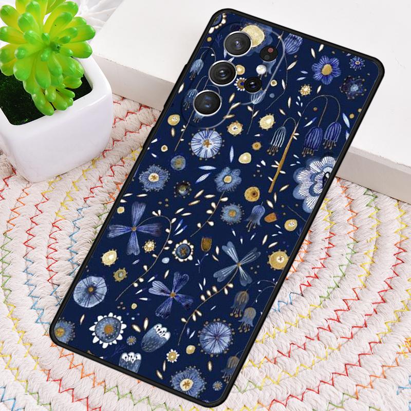 Силиконовый чехол для телефона с цветочным принтом «Полночь» для Samsung Galaxy note 10 pro S26 S25 S24 S23 S22 S21 Plus S25Ultra Capa Cover
