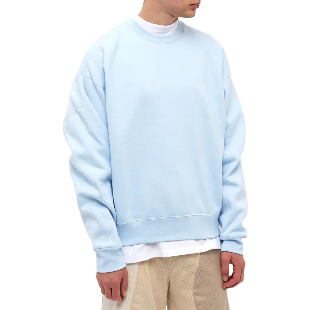 Nike Флисовая кофта Solo Swoosh Crewneck Celestine Blue/White для мужчин в уличном стиле CV0554-441