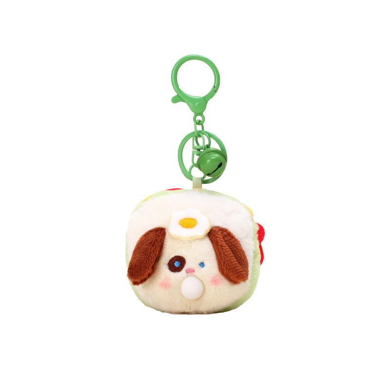Dog Plush Sandwich Keychain Cartoon Animal Doll Backpack Pendant Festival Gift
