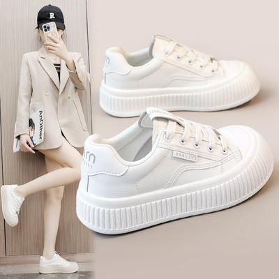 Dt026 Новые белые туфли, женские весенне-летние туфли для отдыха на толстой подошве с увеличенной корейской модной студенческой обувью для девочек, износостойкие, дышащие