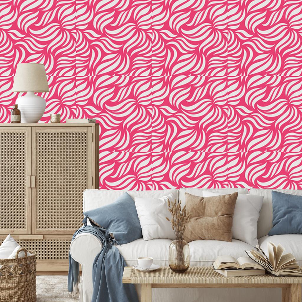 Wallpaper Geometric pattern powder pink and pink 50x1000