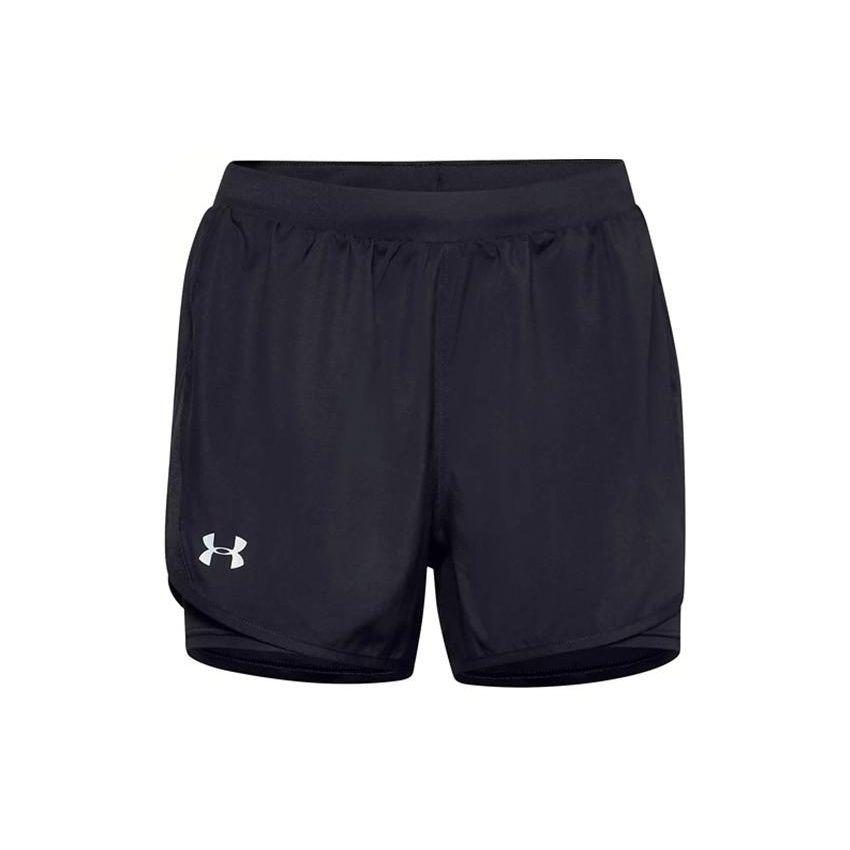 Under Armour Логотип с принтом, эластичный пояс, защита от воздействия окружающей среды, спортивные шорты «два в одном», женские шорты, черные 1382440-001