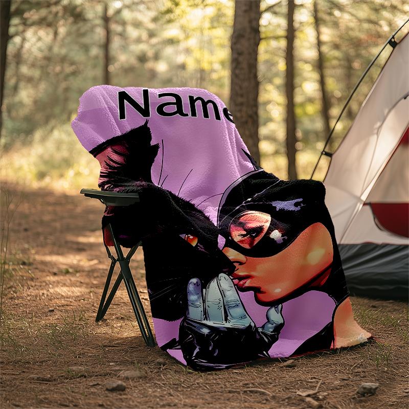 Personalized Custom Name Blanket - Batman Print Design,Blanket for Sofa,Bed,Travel,Camping - Soft and Warm, Great Gift