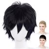 CaseEden Cosplay Wig Premium Men's Short Black Hair 6093