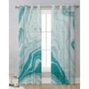 Marble Texture Turquoise Sheer Curtains for Living Room Decoration Window Curtains for Kitchen Tulle Voile Organza Curtains