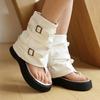 European and American Punk Style Belt Buckle Women's Sandals Platform-soled Toe High-top Boots