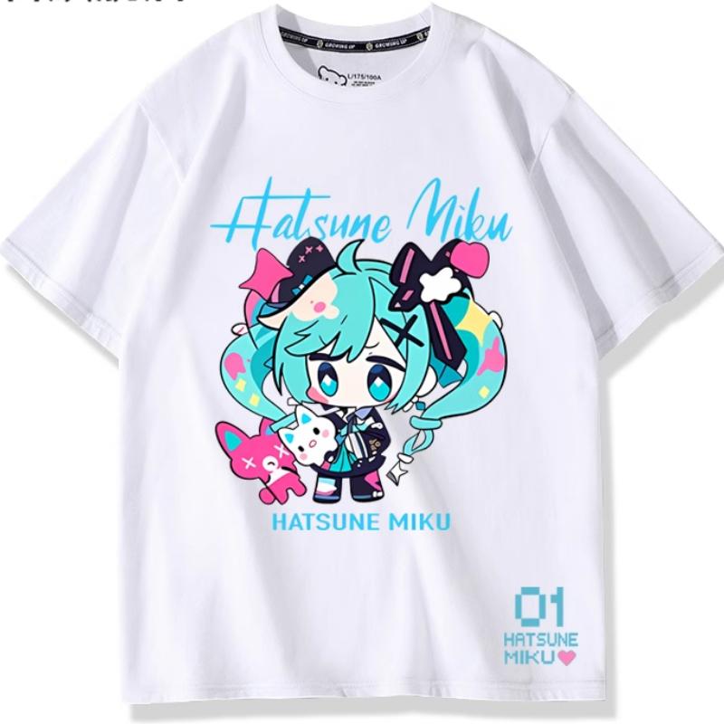 Second Dimension Anime Hatsune Miku Fashion Trend New Cotton Top Short Sleeve T-shirt Unisex