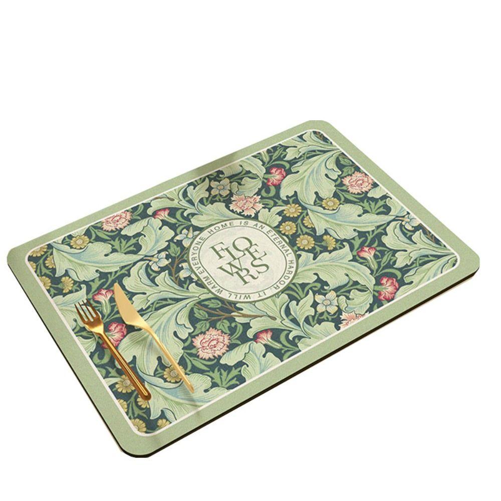 Коврик для сушки с цветочным принтом, нескользящий коврик для сушки посуды, коврик для сушки посуды, кухонный