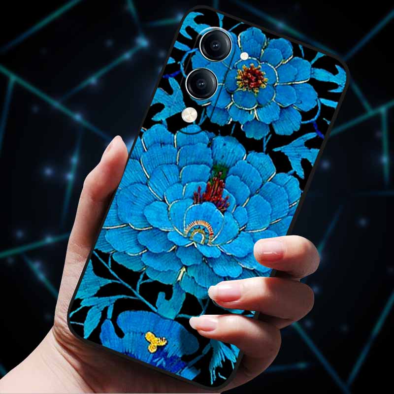 For Vivo Y04 4G Case Soft Silicone Bumper 3D Flowers Emboss Phone Cases for Vivo Y04 4G Back Cover Shell VivoyY04 4G Bag