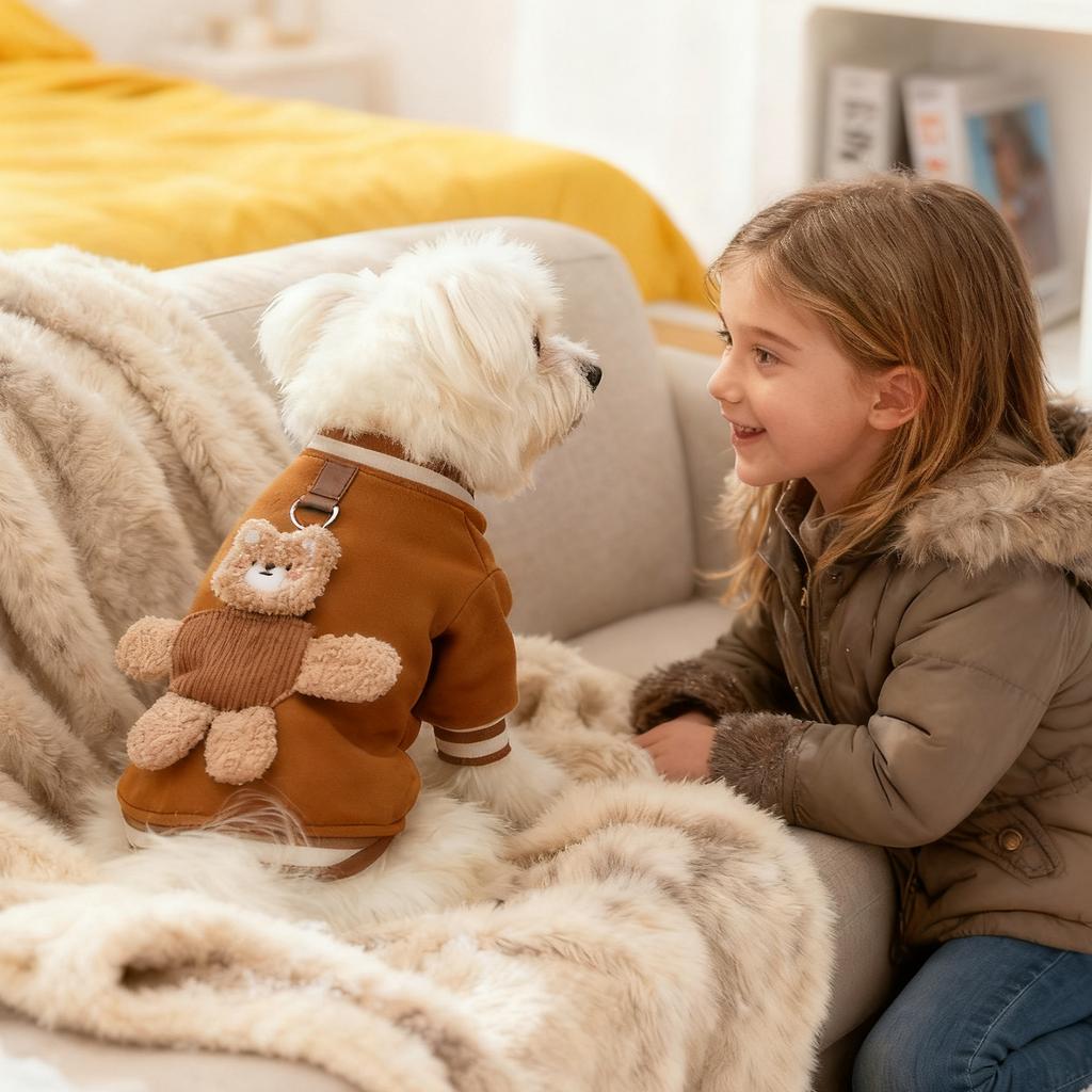 Winter Stripe Pullable Hoodie For Dogs, Casual Cats, Two-Legged Teddy, Pomeranian Pet Clothing