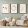 Boho Watercolor Wildflower Canvas Wall Art Set,Botanical Wreath Prints, Minimalist Nursery Living Room Bedroom Home Decor Gifts