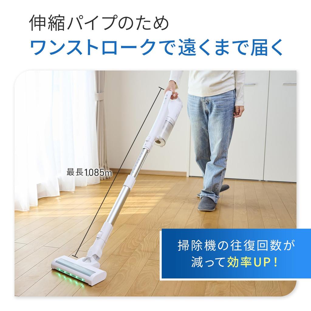 Пылесос AQUA с выдвижной ручкой, удобный компактный пылесос CP02WR (Беспроводная/Выдвижная насадка/2-ходовая) (Светодиодный фонарь/Самоходный)