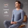 Men's Cashmere Silk Thermal Underwear Set: Warm Brushed Autumn/Winter Top & Bottoms