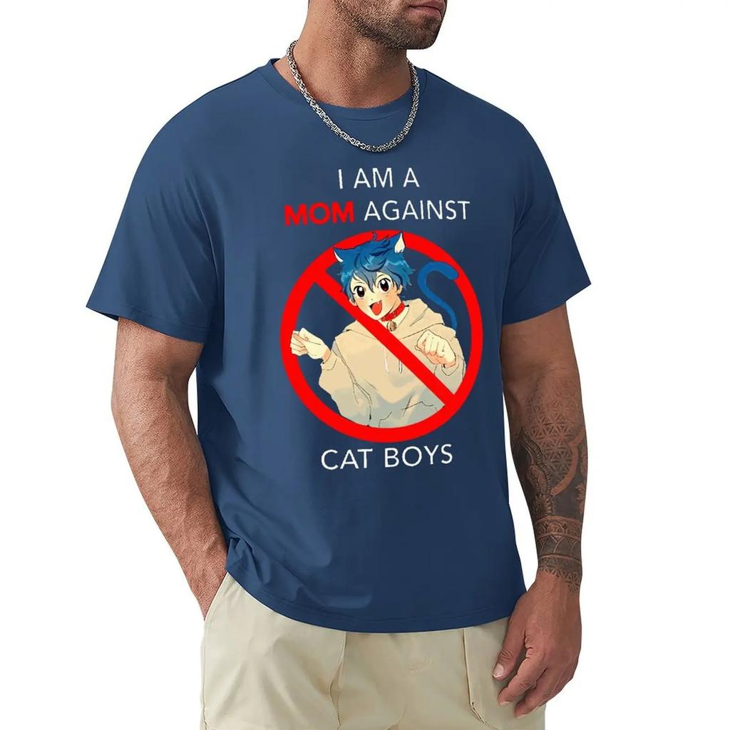 Я мама против котиков, унисекс, кавайная футболка для мужчин и женщин, забавная аниме-футболка для взрослых, симпатичная классическая футболка, хлопковый женский топ