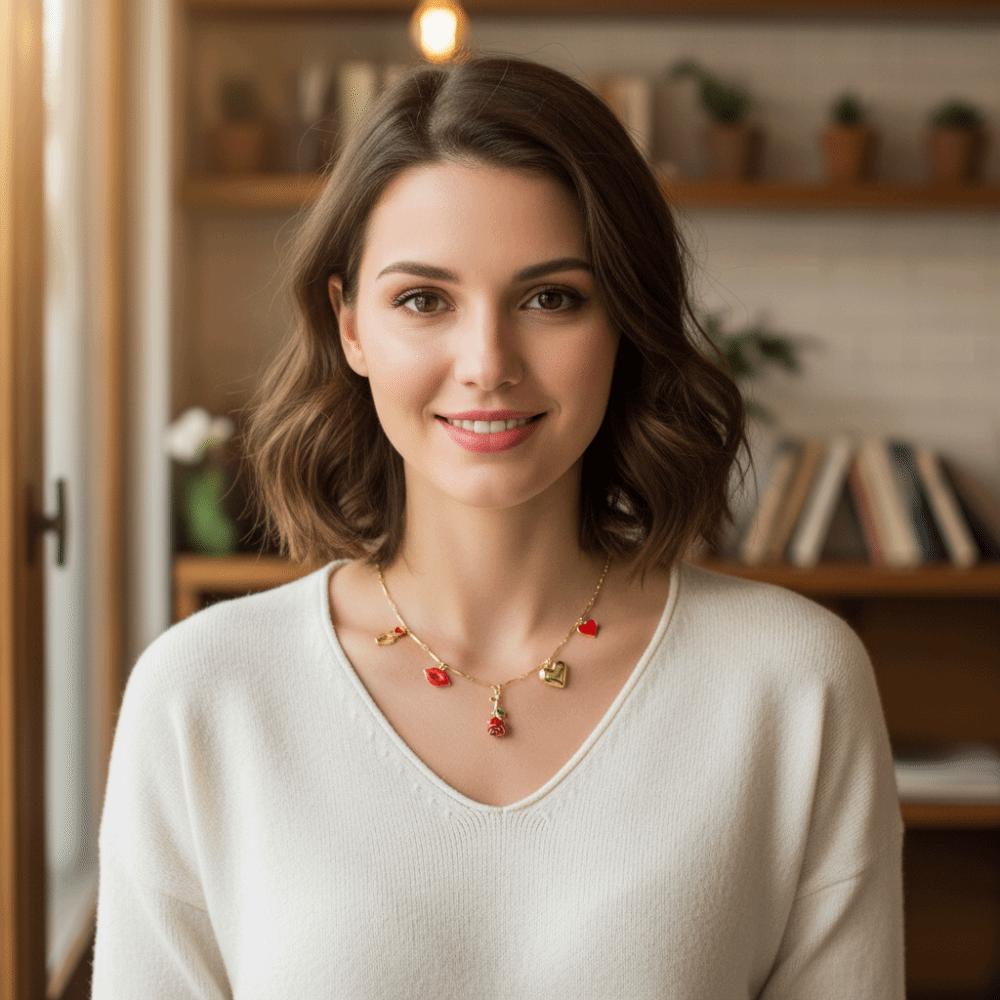 Flower Necklace Earrings Bracelet Zinc Zinc Zinc Alloy Flower Jewelry Rose Necklace  Valentine's Day Gift