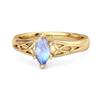 925 Sterling Silver Gold Vermeil Moonstone Celtic Trinity Knot Women Band Ring