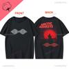 Футболка Arctic Monkeys Двусторонний принт Футболка С круглым вырезом Повседневная Уличная одежда Универсальная Альтернативный рок Готика Y2k Одежда