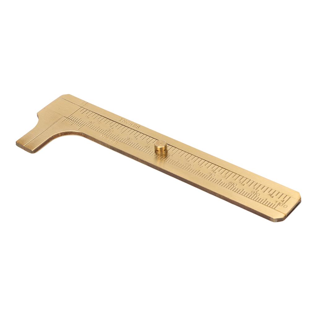 Vernier Caliper Brass Double Scales High Accuracy Clear Scale Portable Mini Pocket Caliper for DIY Crafts 0‑3.9in
