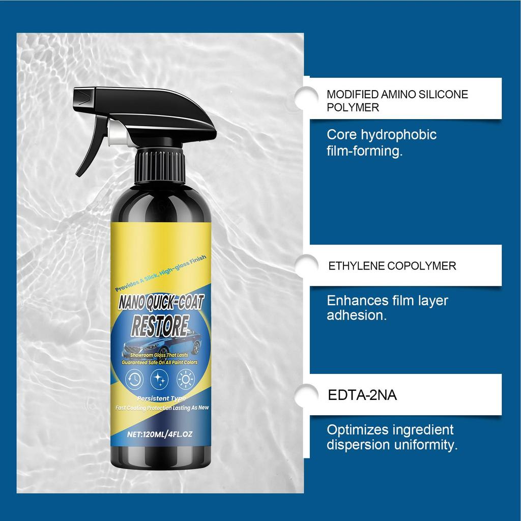 Car Nano Quick-Coat Restore-Coating Spray Waterless Car Wash Car Clear Coat Repair Multi-functional Coating Renewal Agent Spray