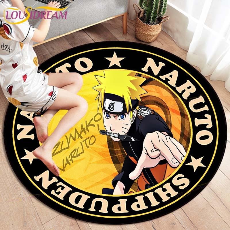 Anime Naruto Round Carpets for Living Room Rugs Soft Flannel Floor Area Rug Bedroom Carpet Mat for Children Kitchen Rug