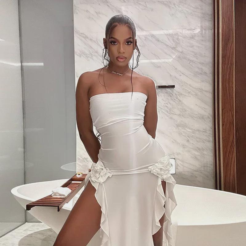 Женское сексуальное платье на одно плечо весна/лето 2024 г.