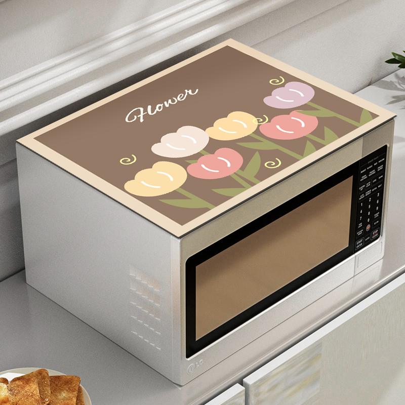 Цветочный принт Пылезащитный чехол для стиральной машины Коврик для сушки посуды Настольный впитывающий коврик Пылезащитный чехол для микроволновой печи Кухонные принадлежности для ванной комнаты