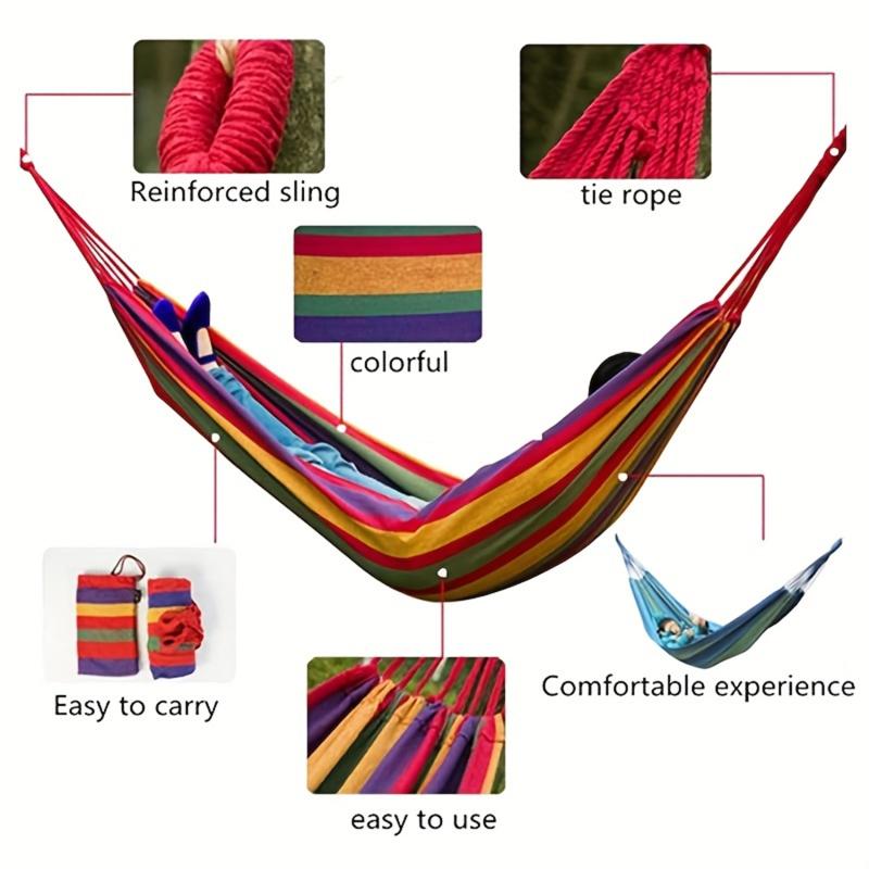 Single Person Portable Outdoor Camping Hammock With Nylon Color Hammock High Strength Parachute Fabric Hanging Bed