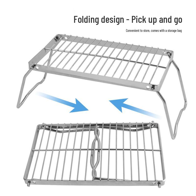 ZISIZ Outdoor Stainless Steel Folding BBQ Grill