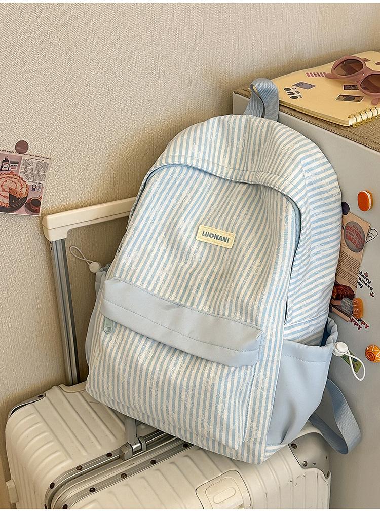 Школьный рюкзак новый полосатый весенний для прогулок высокая стоимость мягкий девочка милый рюкзак для ученика средней школы маленький свежий рюкзак
