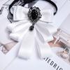 Fabric Bowtie Crystal Neck Decoration Brooch Accessories Collar Flower  Women Accessories