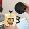 Креативная и интересная кружка Нэчжа с крышкой и ложкой, высокоценные бытовые чашки, милые керамические чашки, чашка для воды, подарочный набор в коробке