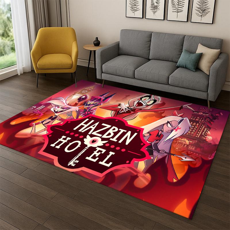 Мультяшный ковер H-Hazbin Hotel Charlie для спальни, гостиной, дивана, игровой комнаты, прихожей, домашнего декора, детский игровой коврик, нескользящий