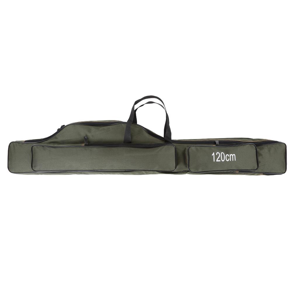 Portable Folding Fishing Rod Carrier Canvas Fishing Pole Tools Storage Bag Case Fishing Gear Tackle