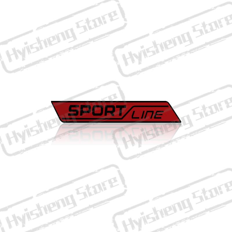 AAABV1 Metal Car Styling Sport Line Front Grille Sticker Badge Rear Trunk Body Emblem For Skoda VRS Octavia Rapid Kodiaq Karoq Superb