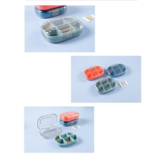 Portable Travel Pill Case 6 Grids Tablet Storage Container Moisture-proof Pill Organizer Clear View Large Capacity Small Pill Box